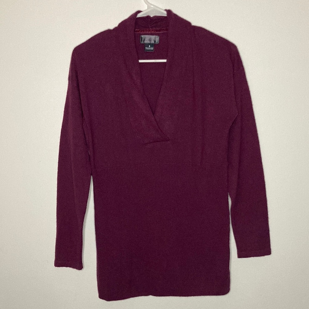 Vintage Oh Baby by Motherhood Burgundy Y2K Ribbed V-Neck Sweater Size Small